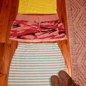 3 skirts great for vacation and beaches.